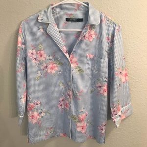 Lauren by Ralph Lauren Vintage Pastel Floral Women’s Shirt